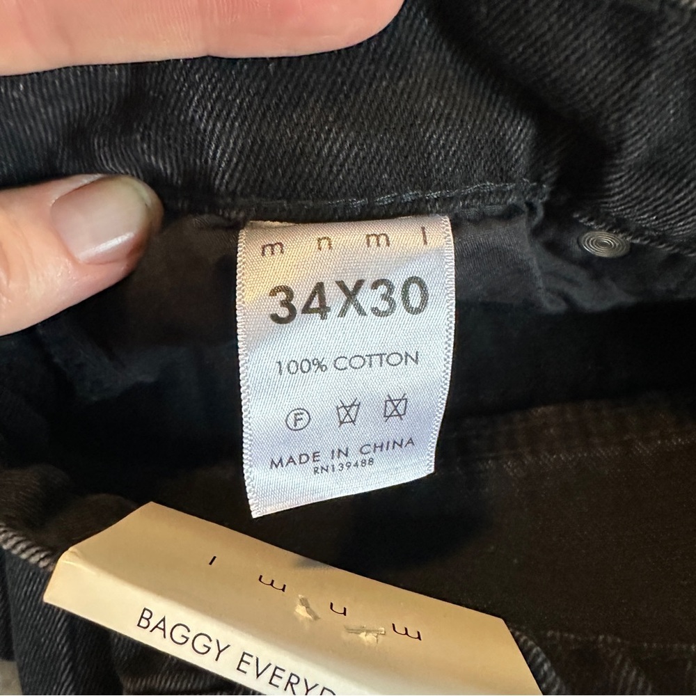 Mnml baggy everyday jeans. New with tags. NWT. Vintage black. 34 x 30 - Picture 8 of 11